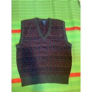 vintage Cambridg classics Mervyns knit vest Burgandy sweater vest Argyle/Diamond